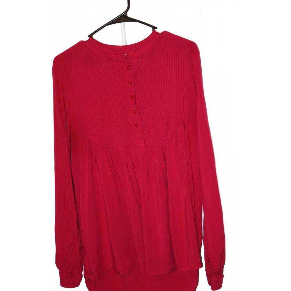 Sundance Mystic Falls pleated pintuck popover tunic top in magenta size Medium - Picture 2 of 8